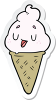 adesivo de um sorvete fofo de desenho animado png