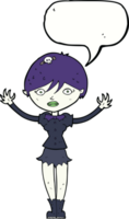 cartoon vampire girl with speech bubble png