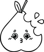 line drawing cartoon of a pear png