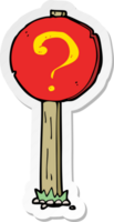 sticker of a cartoon question mark sign post png
