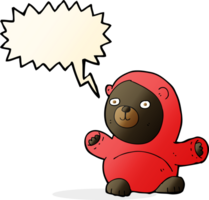 schattig tekenfilm zwart beer met toespraak bubbel png