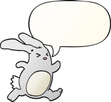 cartoon rabbit with speech bubble in smooth gradient style png