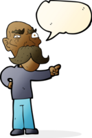 cartoon annoyed old man pointing with speech bubble png