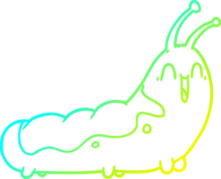 cold gradient line drawing of a funny cartoon caterpillar png