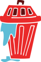 cubo de basura de doodle de dibujos animados png