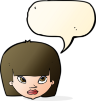 dessin animé femme agacée avec bulle de dialogue png