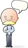 cartoon grandfather with speech bubble png