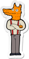 sticker of a cartoon funny fox png