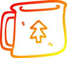 warm gradient line drawing of a cartoon tin can png