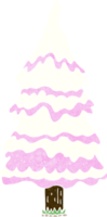 albero innevato rosa cartone animato png