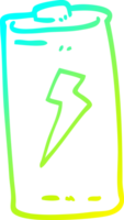 cold gradient line drawing of a cartoon battery png