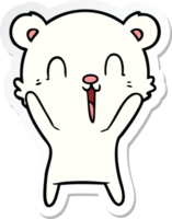 sticker of a happy cartoon polar bear png