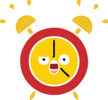 flat color retro cartoon of a alarm clock png