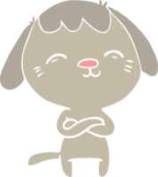 cão de desenho animado de estilo de cor plana feliz png