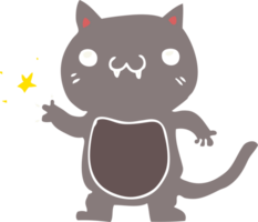 flat color style cartoon cat scratching png