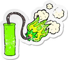 retro distressed sticker of a cartoon dynamite png