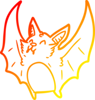 warm gradient line drawing of a vampire halloween bat png