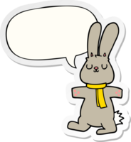 cartone animato coniglio con discorso bolla etichetta png
