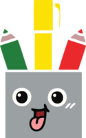 plat Couleur rétro dessin animé de une crayon pot png