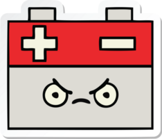 sticker of a cute cartoon car battery png