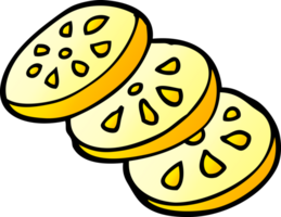 desenhos animados doodle fatias de limão png