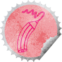 potlood tekening een lijn circulaire pellen sticker png