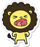 autocollant d'un lion en colère de dessin animé png