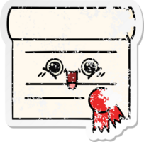 distressed sticker of a cute cartoon certificate png