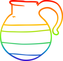 rainbow gradient line drawing of a cartoon jug png