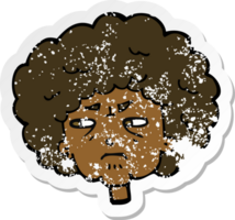 retro noodlijdende sticker van een cartoon bittere oude vrouw png