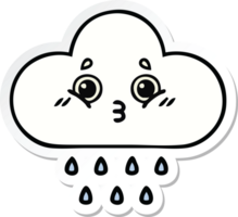 sticker of a cute cartoon rain cloud png