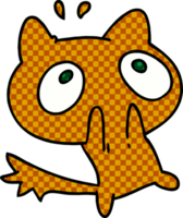 cartoon illustration kawaii of a shocked cat png