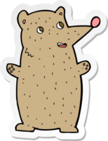 pegatina de un divertido oso de dibujos animados png