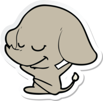 sticker of a cartoon smiling elephant png