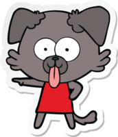 sticker of a cartoon dog with tongue sticking out png