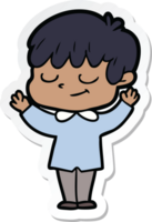 sticker of a cartoon happy boy png