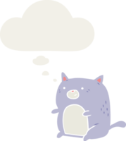 dessin animé chat avec pensée bulle dans rétro style png