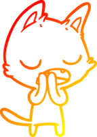 warm gradient line drawing of a talking cat cartoon png