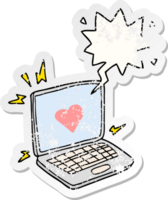 internet dating cartoon  with speech bubble distressed distressed old sticker png