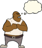 cartoon violent man with thought bubble png