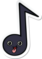 adesivo di una nota musicale simpatico cartone animato png