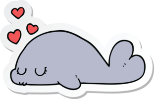 sticker of a cute cartoon dolphin png