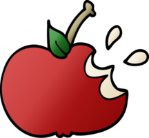doodle de desenho animado maçã mordida suculenta png