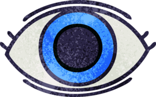 retro grunge texture cartoon of a eye png