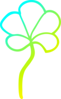 cold gradient line drawing of a cartoon flower png