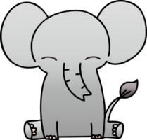 gradient shaded quirky cartoon elephant png