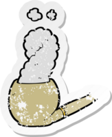 retro distressed sticker of a cartoon pipe png