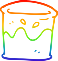 rainbow gradient line drawing of a cartoon drink in glass tumbler png