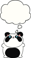 cartoon panda with thought bubble png