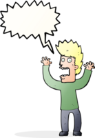 cartoon terrified man with speech bubble png